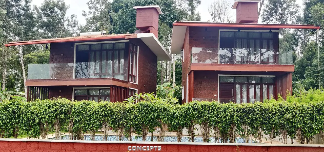 Twin villas with private pool at JJ Cottages, Harangi Backwaters